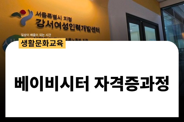 [유료] 베이비시터 자격증과정